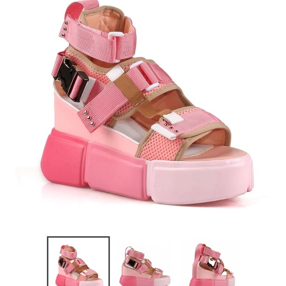 Pink platform sandals - Picture 3 of 4